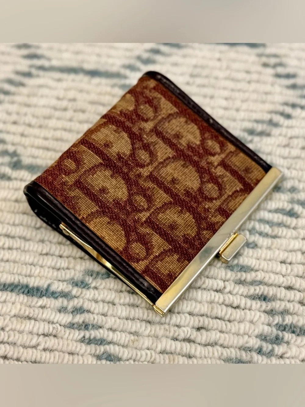 DIOR Vintage 70’s Classic Burgundy Trotter Monogram Canvas Leather Coin Purse